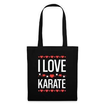 I Love Karate Herzdesign - Stoffbeutel - Schwarz - Vorne