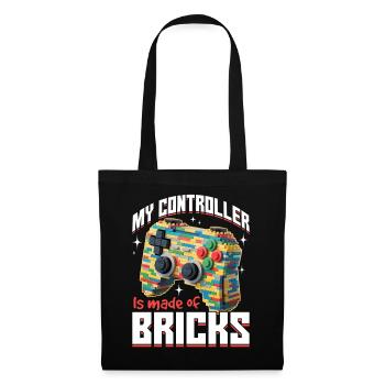 Building Blocks Gamer Gaming Brick Builder - Stoffbeutel - Schwarz - Vorne