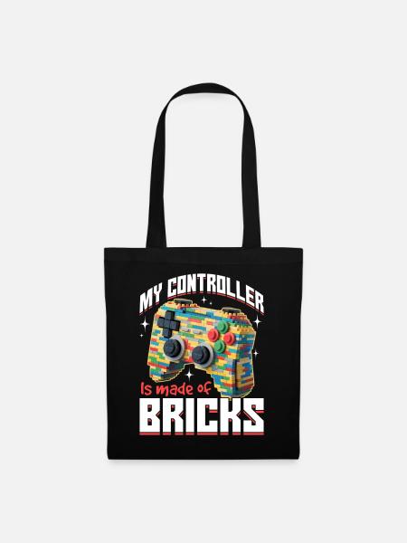 Building Blocks Gamer Gaming Brick Builder - Stoffbeutel - Schwarz