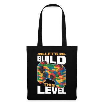 Building Blocks Gamer Gaming Brick Builder - Stoffbeutel - Schwarz - Vorne