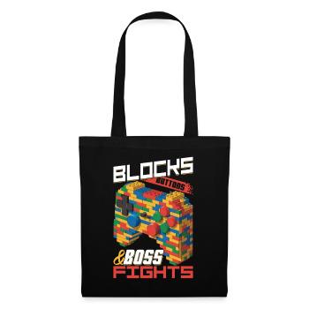 Building Blocks Gamer Gaming Brick Builder - Stoffbeutel - Schwarz - Vorne