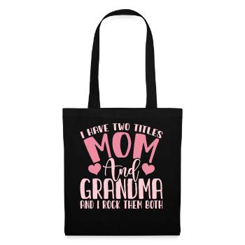 Oma Mama Geschenk Weihnachtsgeschenke Großmutter  - Stoffbeutel - Schwarz - Vorne