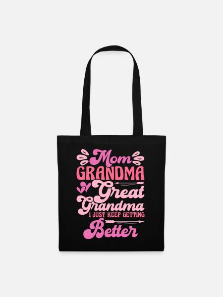 Oma Mama Geschenk Weihnachtsgeschenke Großmutter - Stoffbeutel - Schwarz
