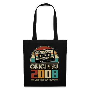 2008 Vintage Vintage Anniversaire Rétro Cadeau - Sac en tissu - noir - Devant