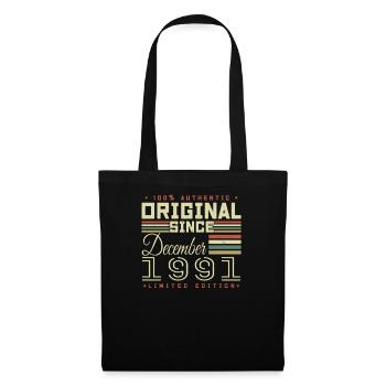 34th Birthday | Original December 1991 - Tote Bag - black - Front