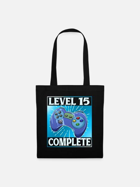 Level 15 Complete - Stoffbeutel - Schwarz
