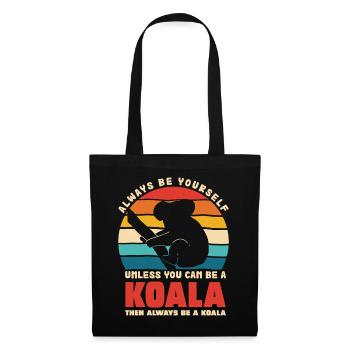 Koala Motto Retro Sunset - Tote Bag - black - Front