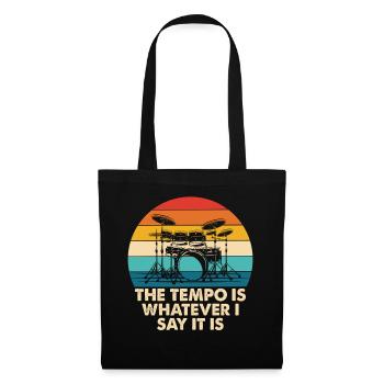 Retro Drum Tempo Rainbow - Tote Bag - black - Front