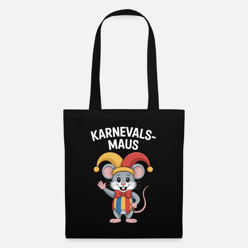 Karnevalsmaus Karneval Köln Kölner Karnevals Maus - Stoffbeutel - Schwarz