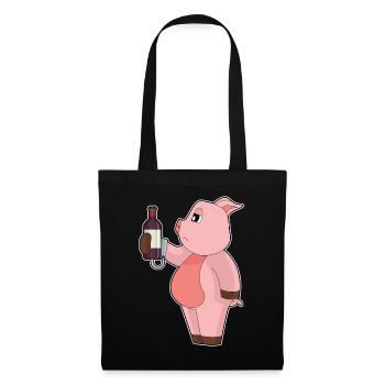 Pork Bottle Red Wine - Tote Bag - black - Front