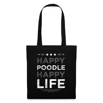 Caniche Motif Joie de Vivre - Sac en tissu - noir - Devant
