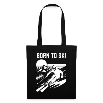 Skiing Born To Ski Design Skier - Sac en tissu - noir - Devant