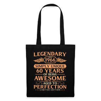 Vintage 1966 Né 60ème Anniversaire Idée Cadeau - Sac en tissu - noir - Devant