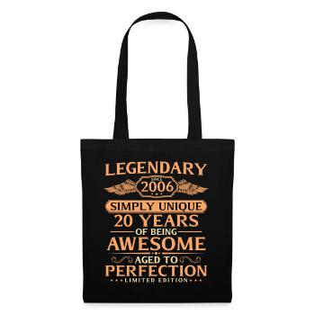 Vintage 2006 Born 20th Birthday Gift Idea - Tote Bag - black - Front