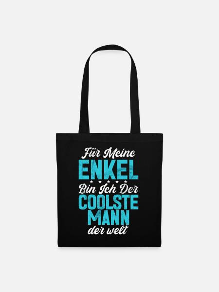 Für Meine Enkel Bin Ich Der Coolste Mann Der Welt - Stoffbeutel - Schwarz