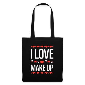 I Love Make Up Herz Design - Stoffbeutel - Schwarz - Vorne