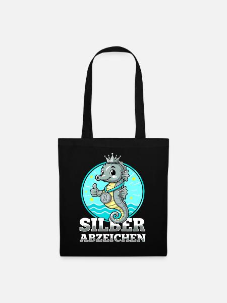 Silber Abzeichen Schwimmen Bestanden Leistung - Stoffbeutel - Schwarz