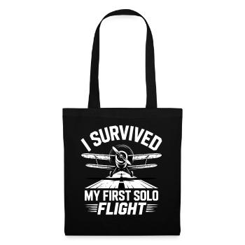Premier vol Vol en avion - Sac en tissu - noir - Devant