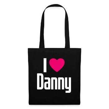 J’aime Danny Coeur rose J’aime Danny - Sac en tissu - noir - Devant