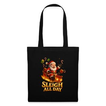 Sleigh All Day Weihnachtsfreude - Stoffbeutel - Schwarz - Vorne