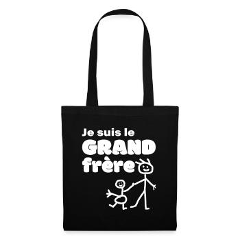 Je suis le Grand Frère Humour et Fierté Familiale - Sac en tissu - noir - Devant