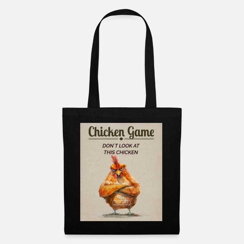 Funny Chicken Game – Don’t Look at This Chicken - Stoffbeutel - Schwarz