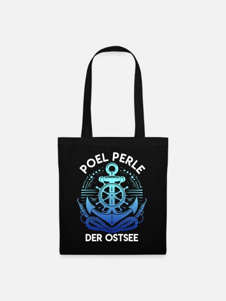 Ostsee Urlaub POEL PERLE DER OSTSEE Lustiges - Stoffbeutel - Schwarz