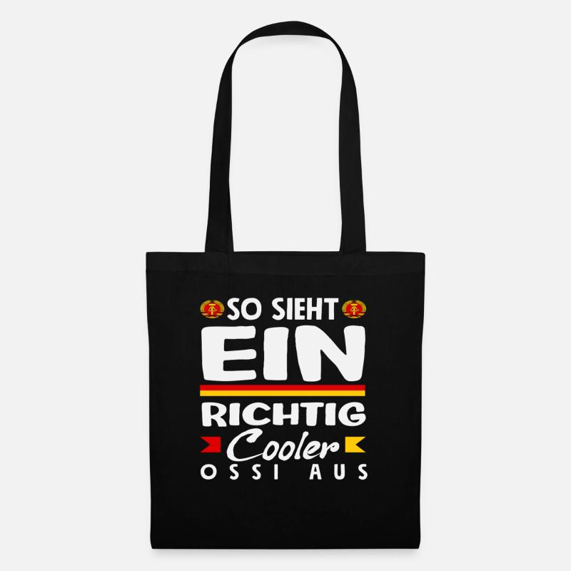So Sieht Ein Cooler Ossi Spruch DDR Stolz - Stoffbeutel - Schwarz