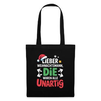 Naughty Santa Claus Saying - Tote Bag - black - Front