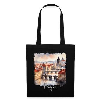Aquarell aus Prag, Prag, Tschechische Republik - Stoffbeutel - Schwarz - Vorne