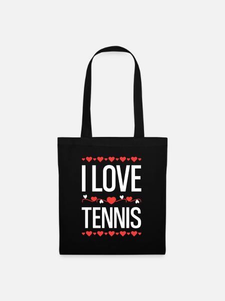 I Love Tennis  - Stoffbeutel - Schwarz