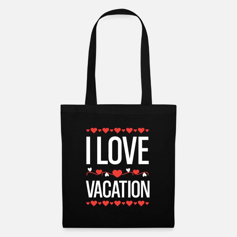 I Love Vacation - Stoffbeutel - Schwarz