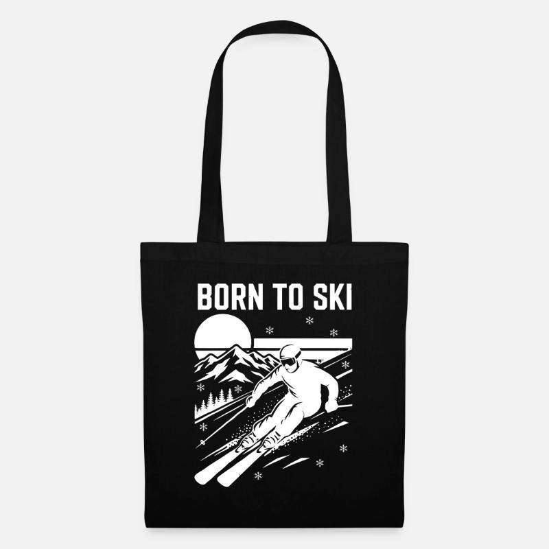 Born to Ski Design Skifahren - Stoffbeutel - Schwarz