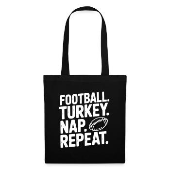 Football Turkey Nap Repeat - Tote Bag - black - Front