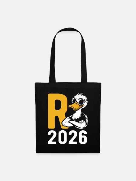 Cartoon Rente 2026 - Ruhestand - Pension - Stoffbeutel - Schwarz