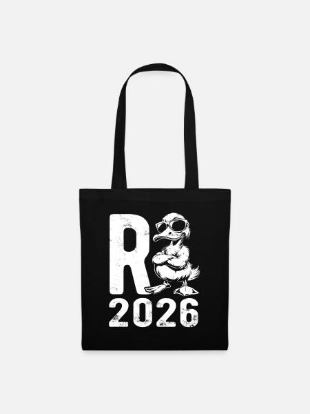 Cartoon Rente 2026 - Ruhestand - Pension - Stoffbeutel - Schwarz