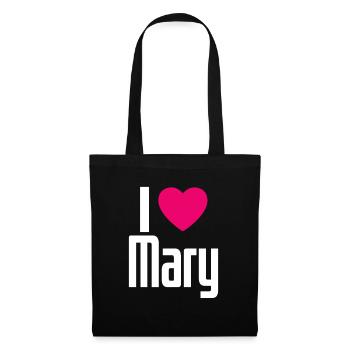 I Love Mary Pinkes Herz Ich liebe Mary - Stoffbeutel - Schwarz - Vorne