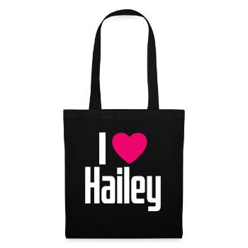 I Love Hailey Pink Heart I Love Hailey - Tote Bag - black - Front