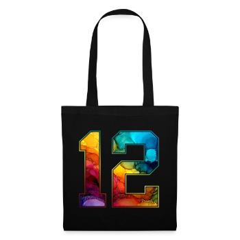 NON. 12 NUMÉRO 12 COLLÈGE 12E ANNIVERSAIRE - Sac en tissu - noir - Devant