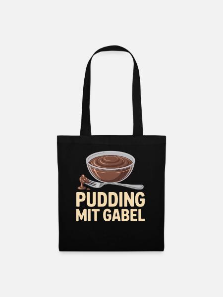 Pudding Mit Gabel - Stoffbeutel - Schwarz