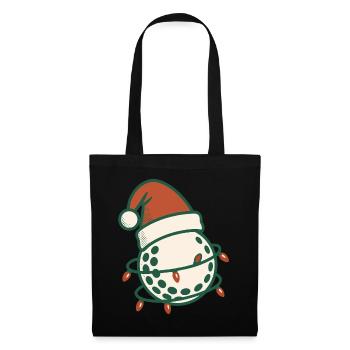 Drôle de balle de golf Noël Père Noël chapeau design - Sac en tissu - noir - Devant