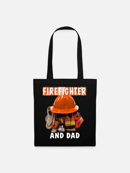 FIREFIGHTER AND DAD - Stoffbeutel - Schwarz