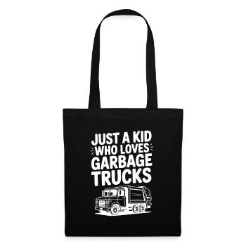 Juste un enfant qui aime les camions à ordures - Sac en tissu - noir - Devant