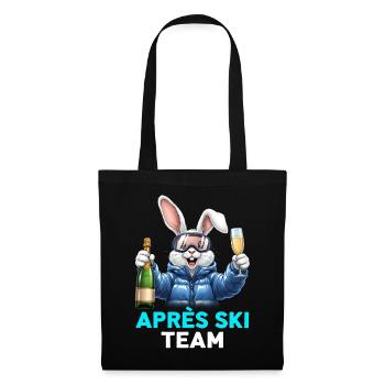 Apres Ski Haserl Pink Hase - Stoffbeutel - Schwarz - Vorne