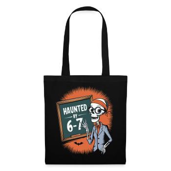Conception de squelette hanté avec tableau noir et chauves-souris - Sac en tissu - noir - Devant