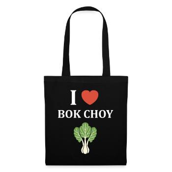 Ich liebe Pak Choy-Grafik - Stoffbeutel - Schwarz - Vorne