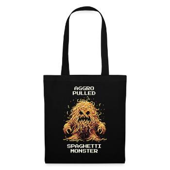 Monstre spaghetti | Drôle de dicton de joueur - Sac en tissu - noir - Devant