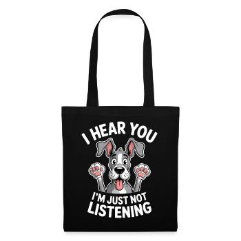 Deutsche Dogge Spruch Lustiges Dogge Geschenk - Stoffbeutel - Schwarz - Vorne