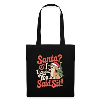 Lustiger Weihnachtshund - Stoffbeutel - Schwarz - Vorne