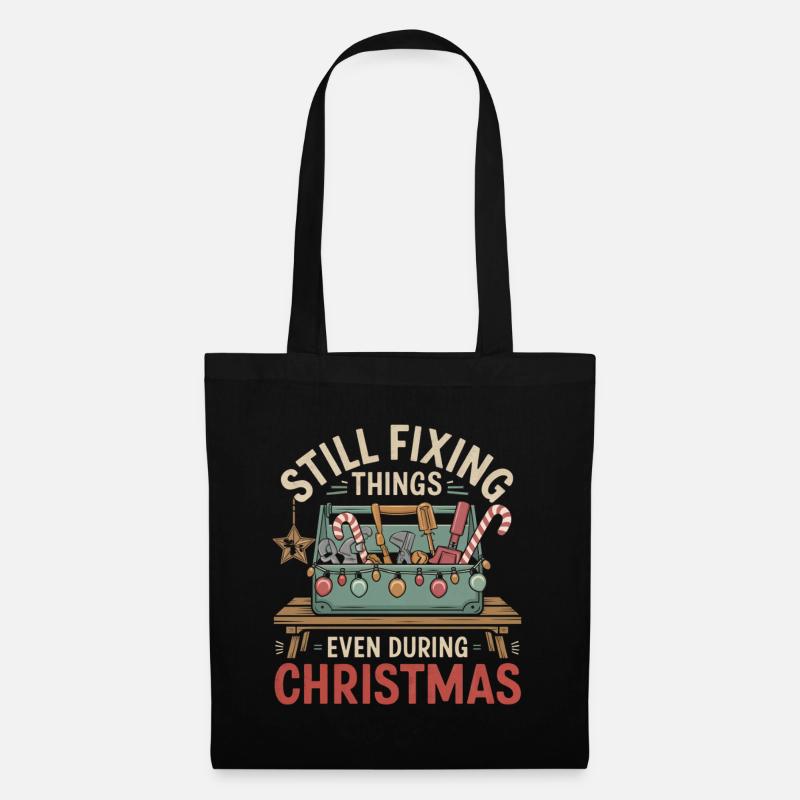Handwerker Weihnachten - Stoffbeutel - Schwarz